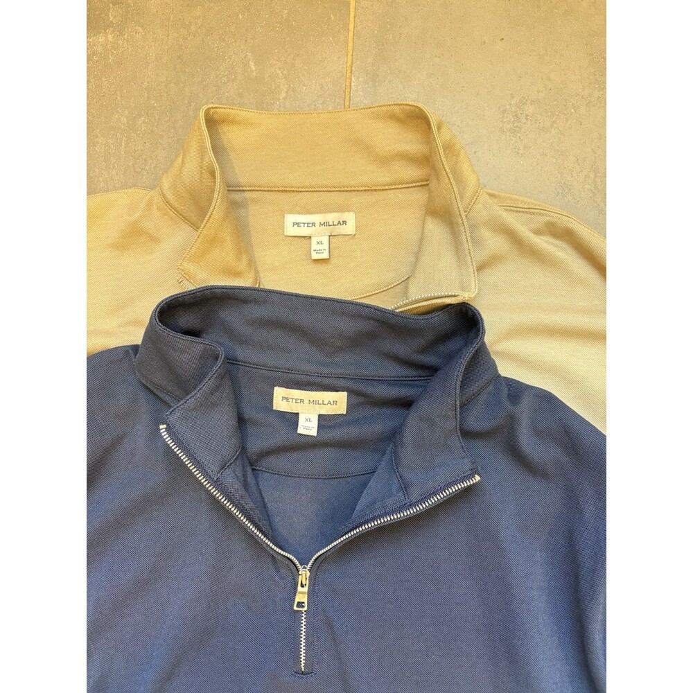 Lot Of 2 Peter Millar Crown Crafted Men’s Performance Quarter 1/4 Zip Large